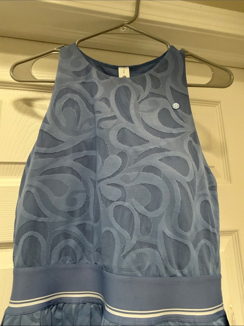 Lululemon Blue Paisley Mesh Pleated Tennis Dress - Picture 2 of 6